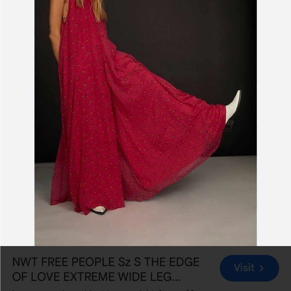 Free People Bright Fuchsia Halter Wide-Leg Jumpsuit - Picture 14 of 14